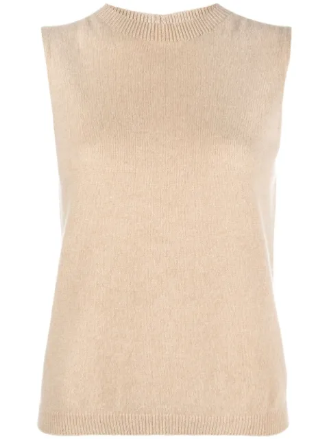 Vanisè pull sans manches en cachemire à encolure ronde
