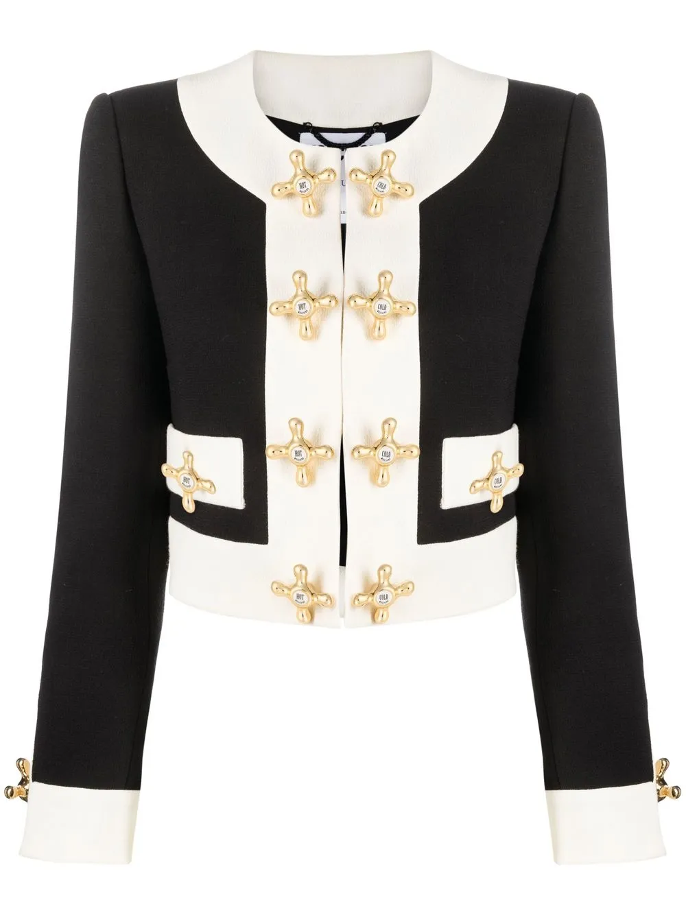 

Moschino tap-button cropped jacket - Black