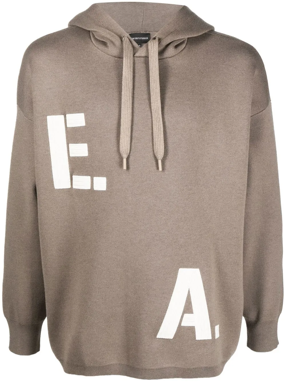 

Emporio Armani pre-owned logo-appliqué knitted hoodie - Neutrals