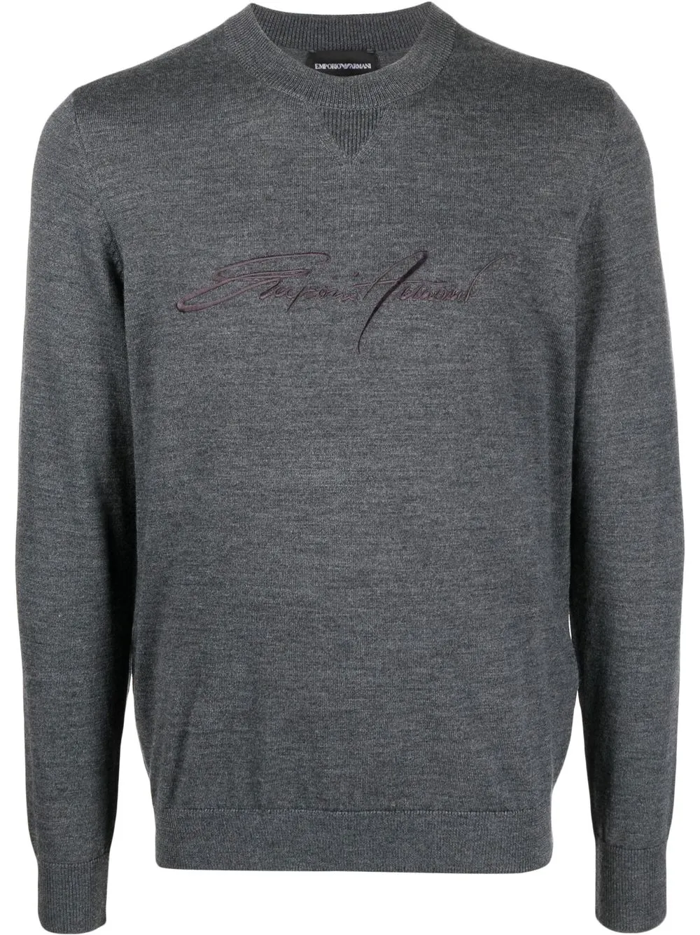 

Emporio Armani fine-knit crew-neck jumper - Grey