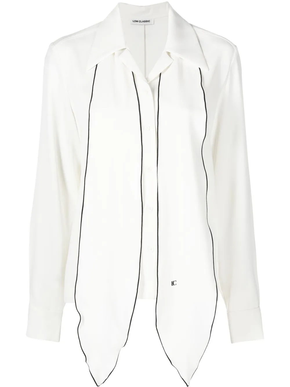 

Low Classic draped-panel shirt - White