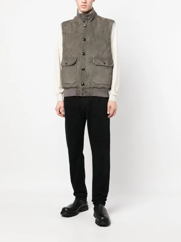 Kiton スエード ダウンベスト | ブラウン | FARFETCH JP