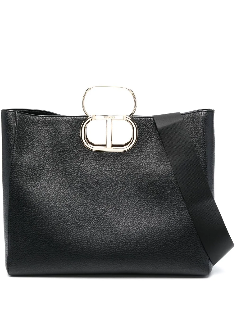 

TWINSET monogram-handle tote bag - Black