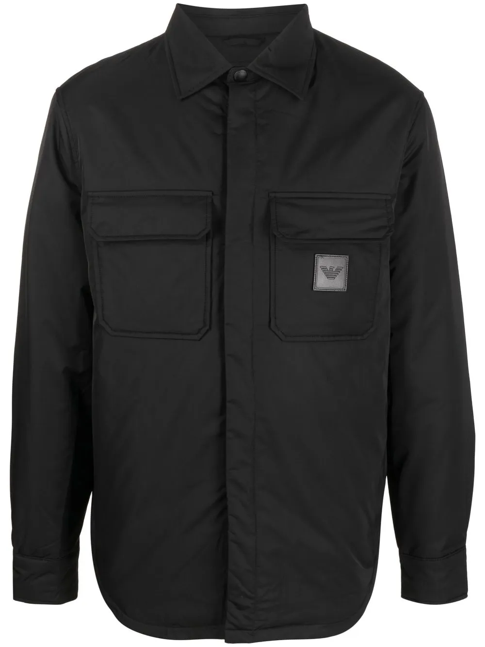 

Emporio Armani logo shirt jacket - Black
