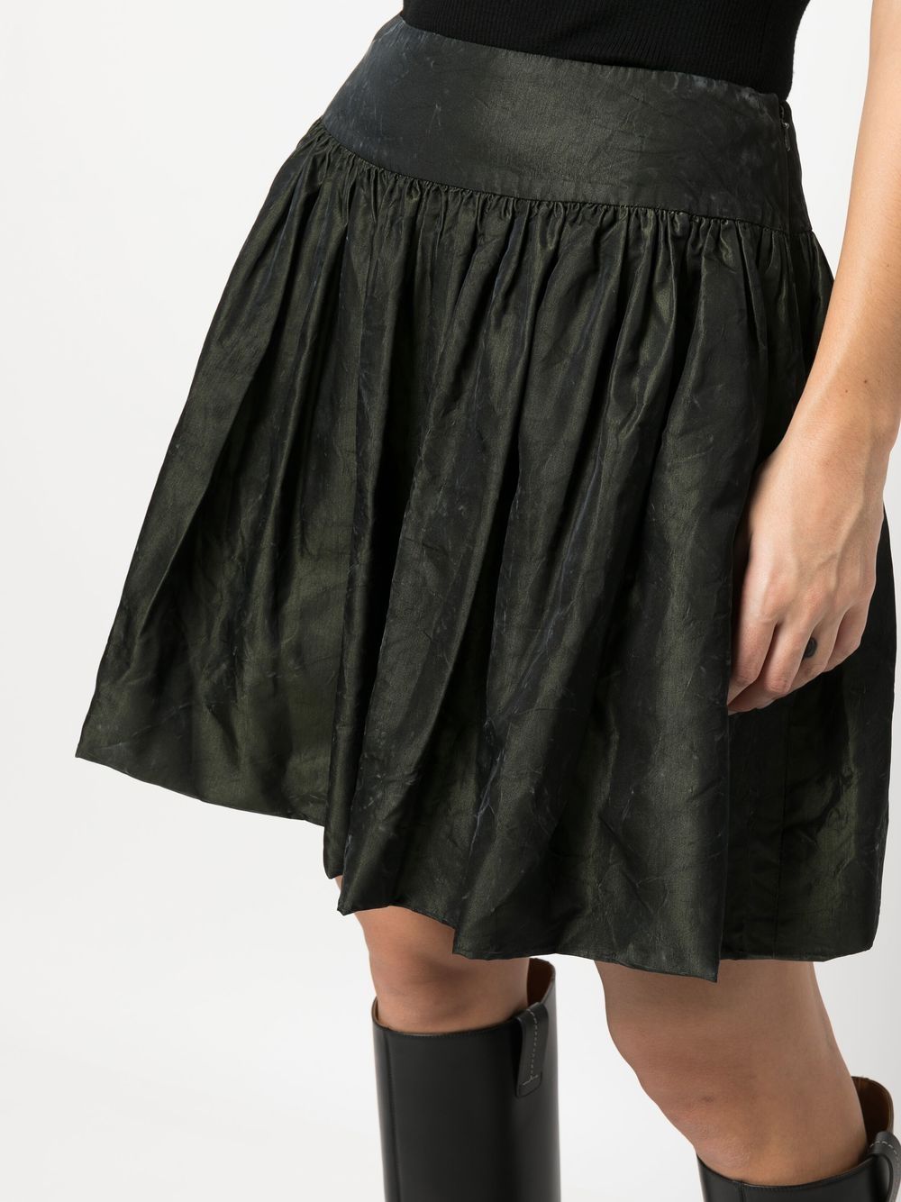 Pre-owned Dior 2010s  Flared Gathered Skirt In Green