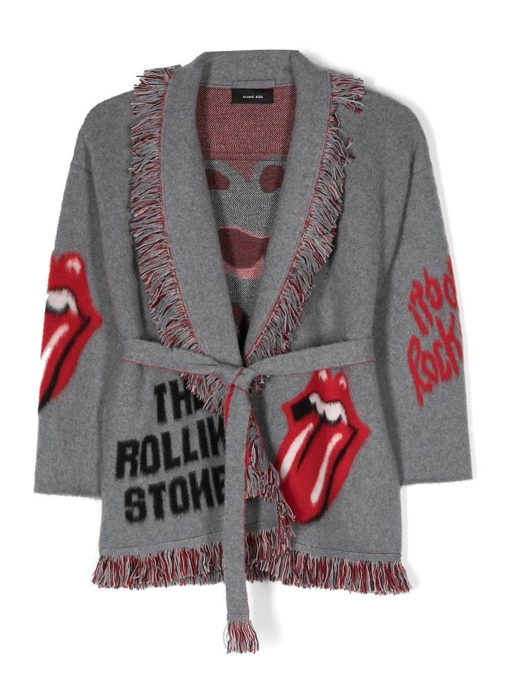 Alanui The Rolling Stones Fringed Cardigan In Grau