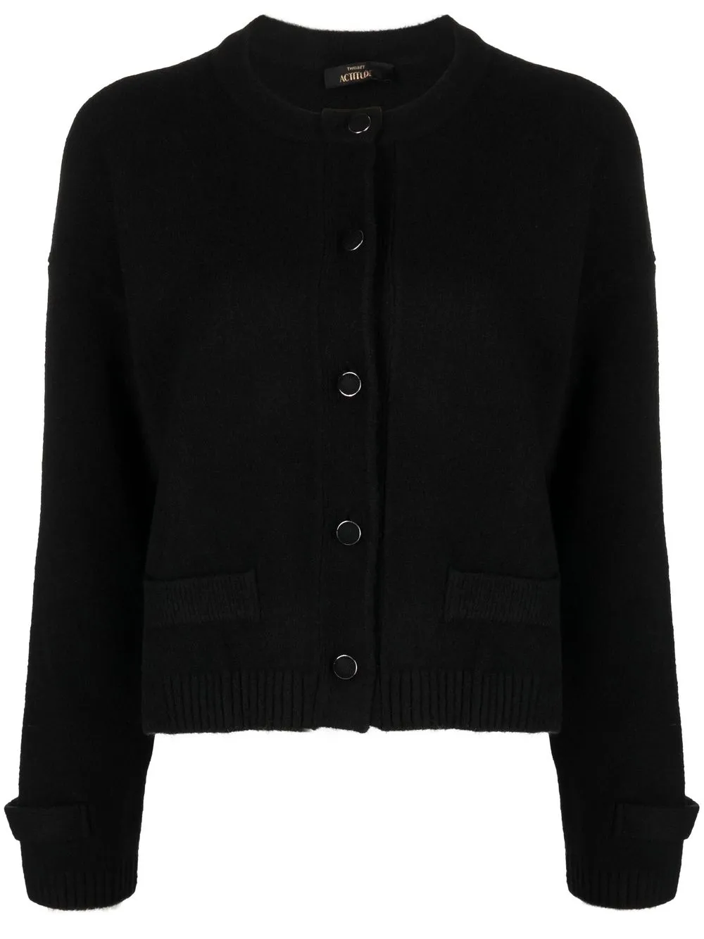 

TWINSET felted crew-neck cardigan - Black