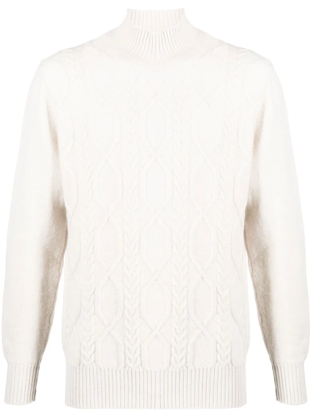 

Tagliatore high-neck cable-knit jumper - Neutrals