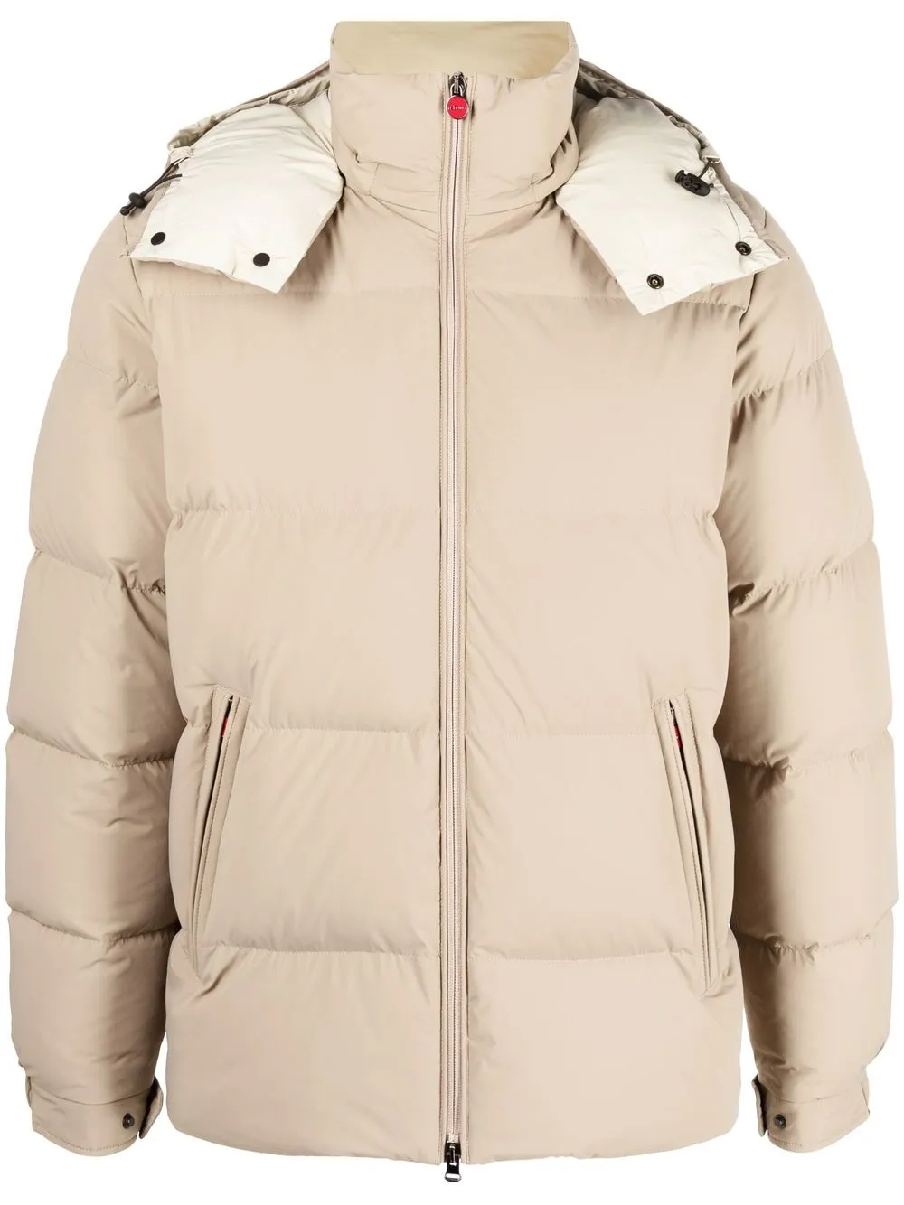 

Kiton embroidered logo feather-down padded jacket - Neutrals