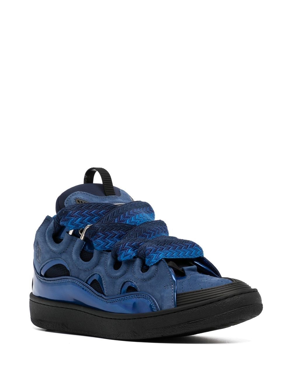 Lanvin Curb Panelled Leather Sneakers - Farfetch