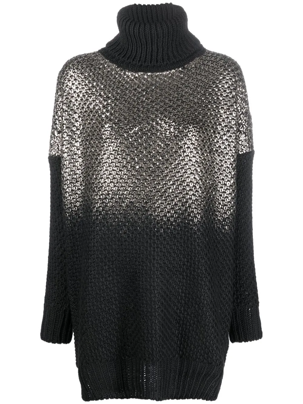 

LIU JO metallic-effect roll-neck jumper - Black