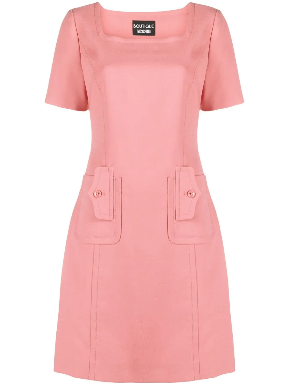 

Boutique Moschino vestido corto manga corta - Rosado