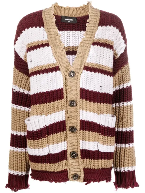 DSQUARED2 Gestreifter Cardigan mit Knöpfen