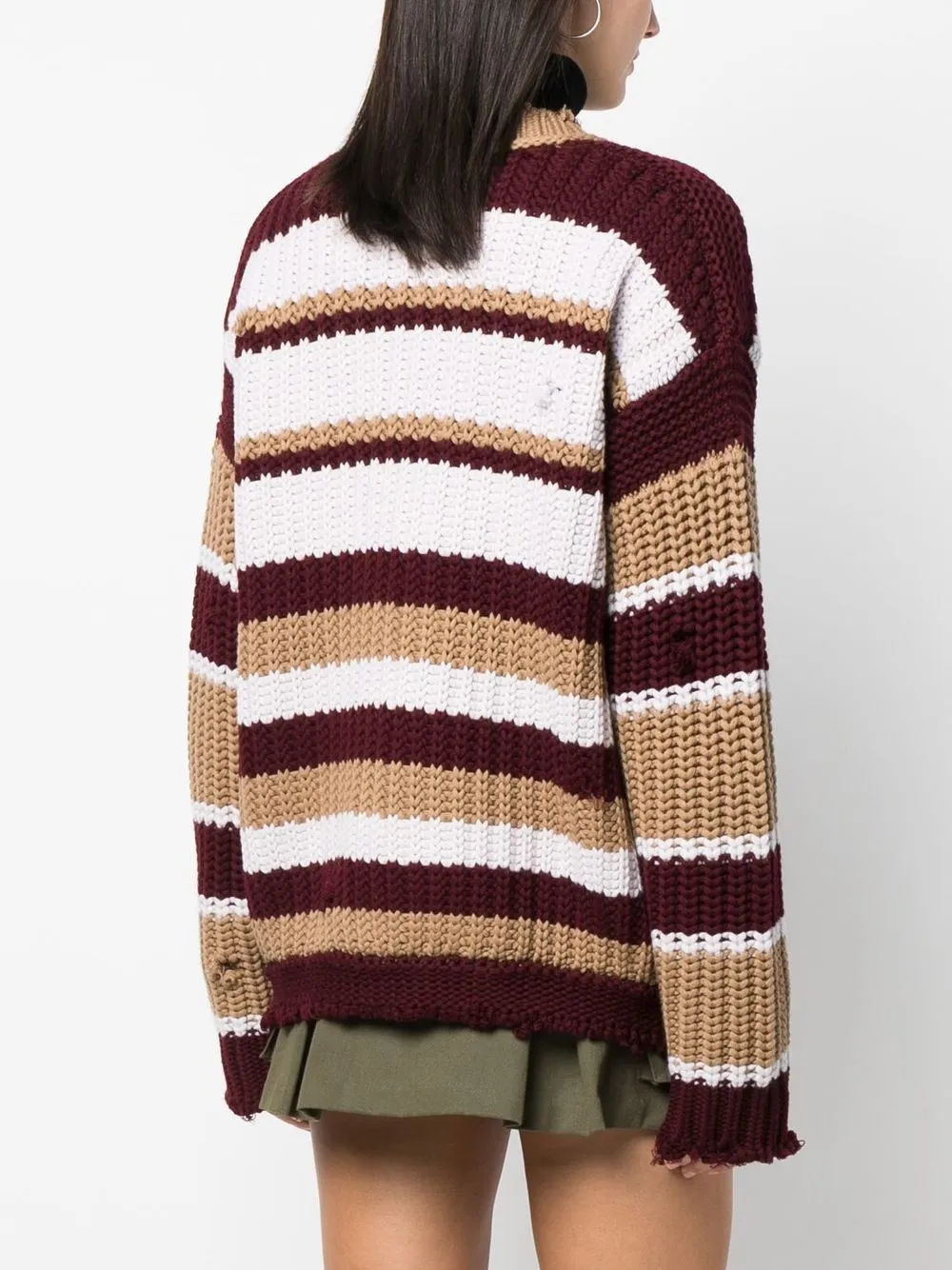 Dsquared2 Striped Buttoned Cardigan In Brown