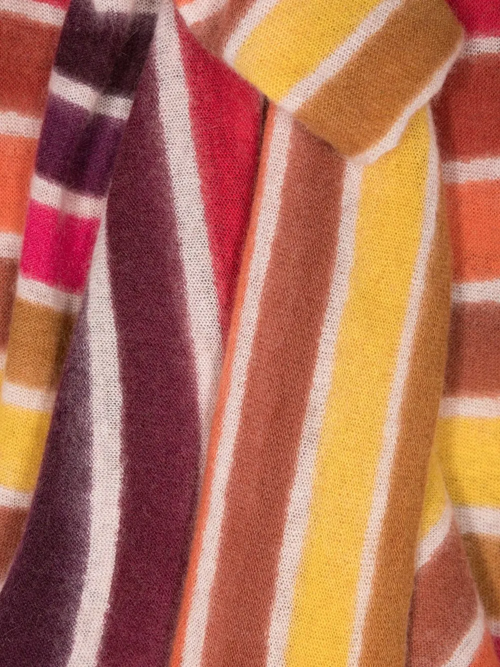 Faliero Sarti stripe-print cashmere-blend scarf | Brown | Image 1