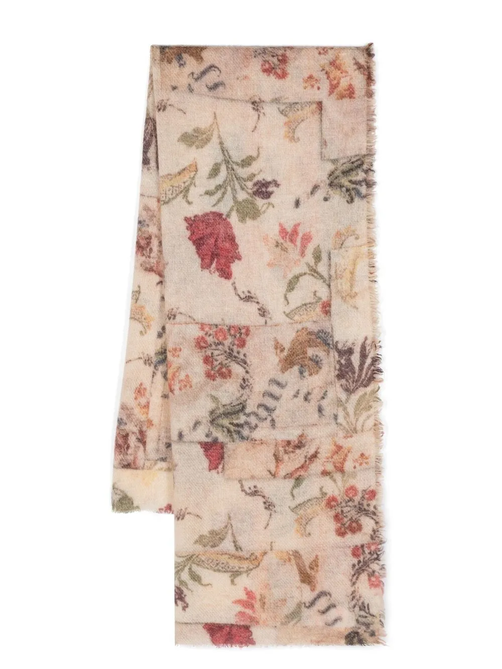 

Faliero Sarti floral jacquard-knit scarf - Brown