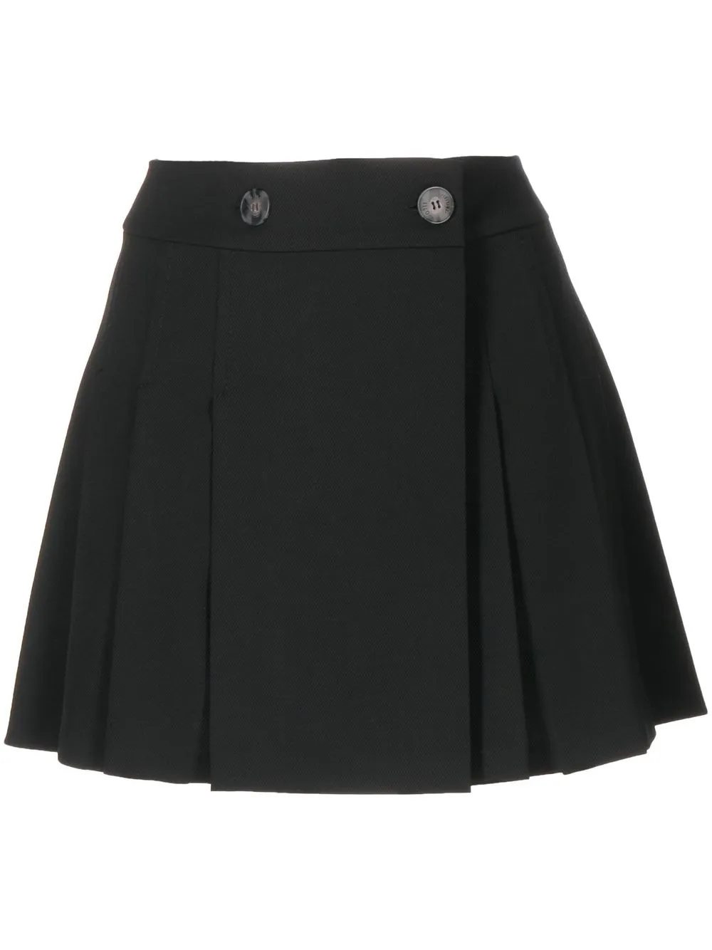 Black pleated on sale mini wrap skirt