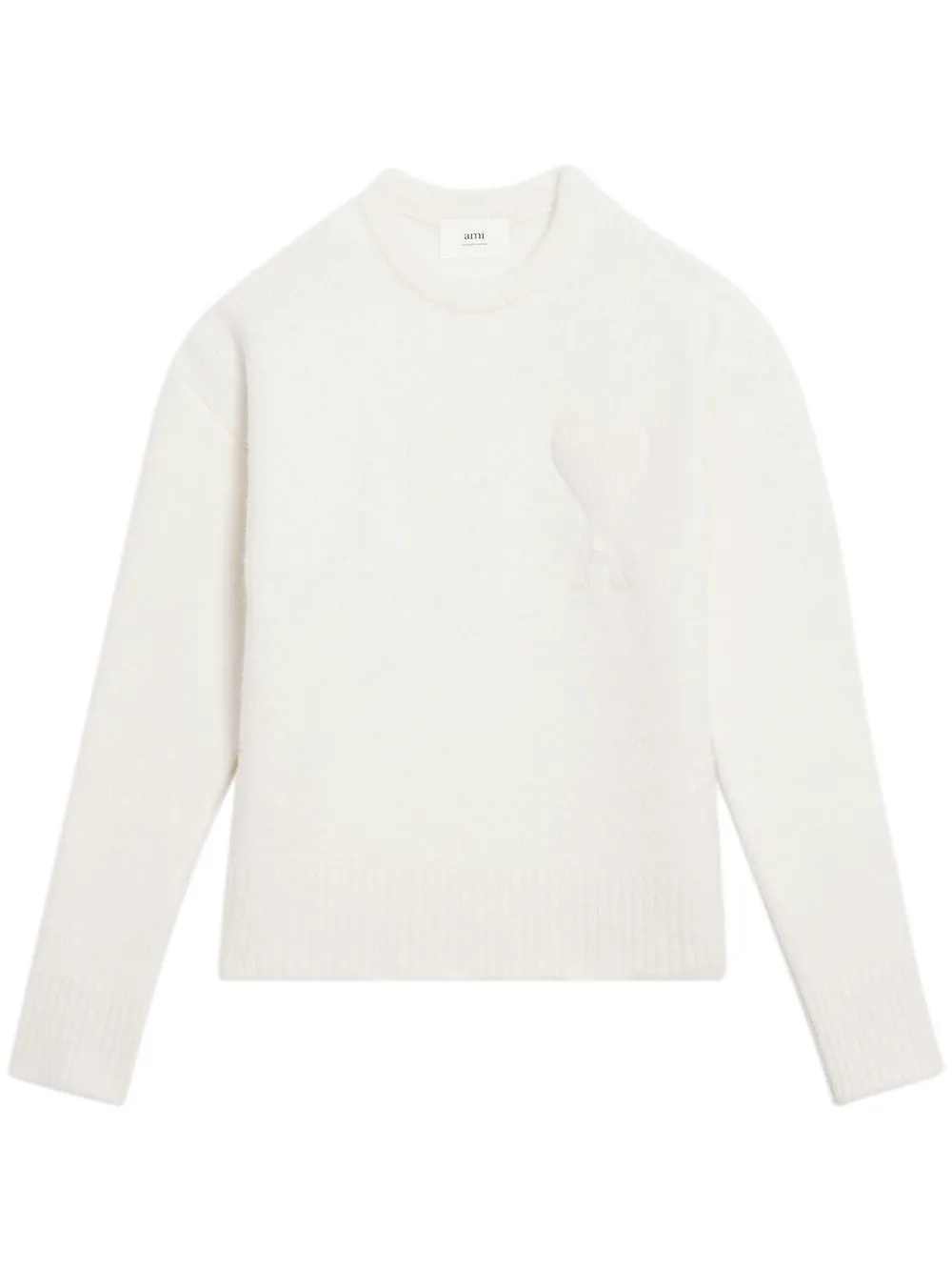 

AMI Paris logo-patch cashmere-knit jumper - Neutrals