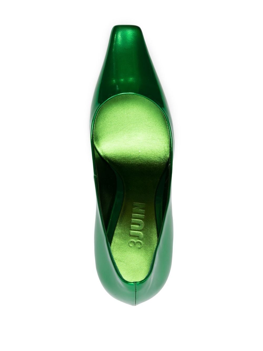 Shop 3juin 100mm Patent-finish Square Pumps In Green