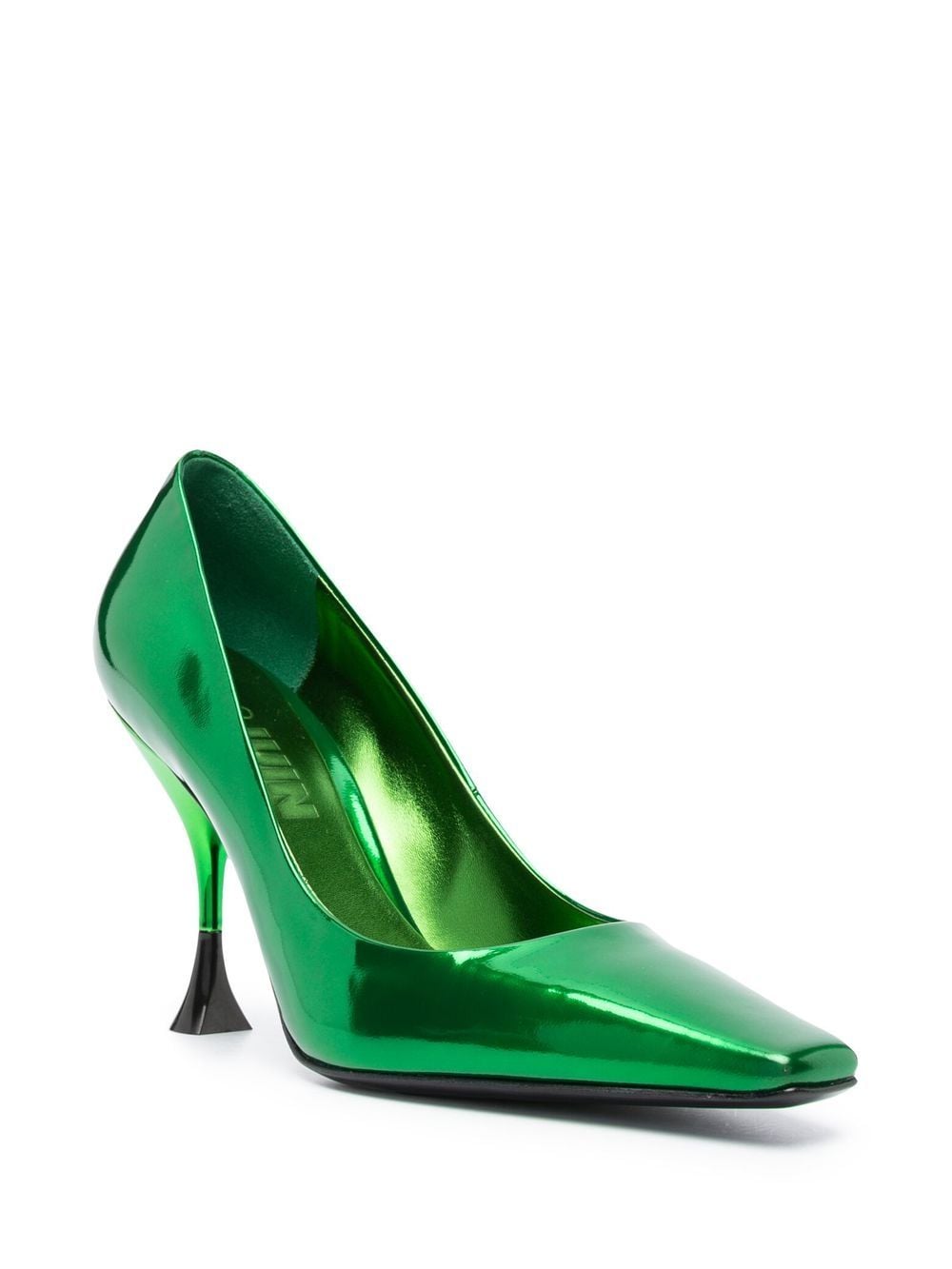 Shop 3juin 100mm Patent-finish Square Pumps In Green