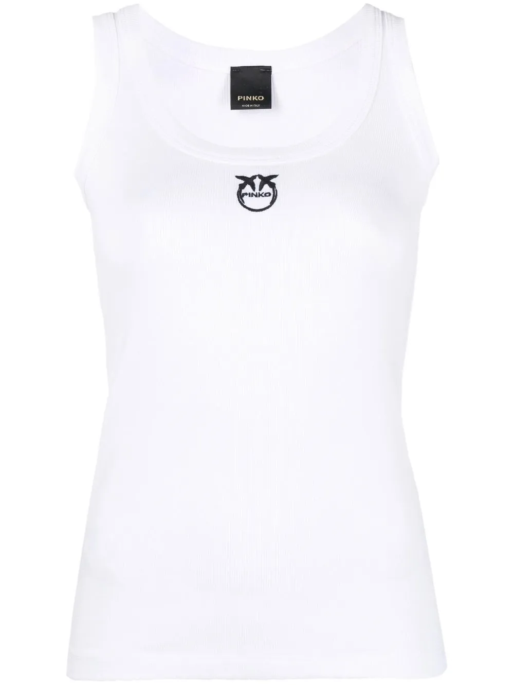 

PINKO logo-print cotton vest - White