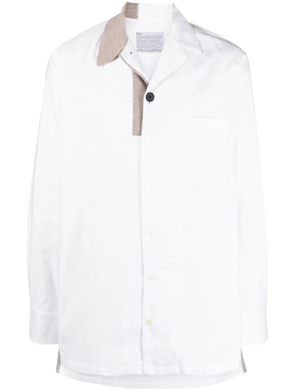 

Kolor panelled button-front shirt - White