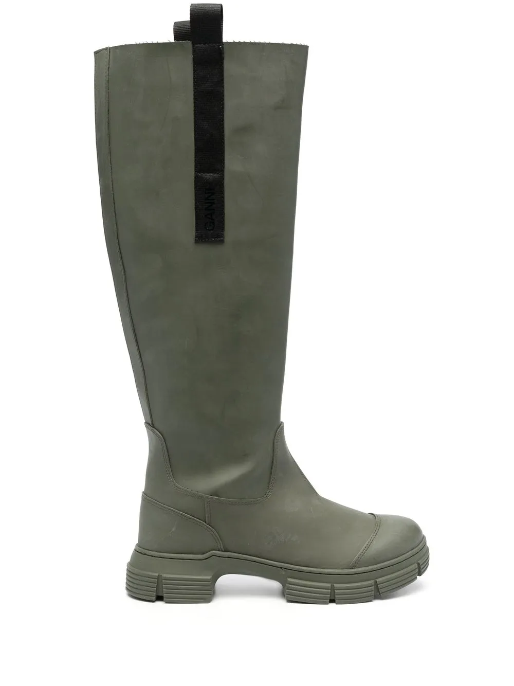 

GANNI cleated tubular 65mm knee boots - Green