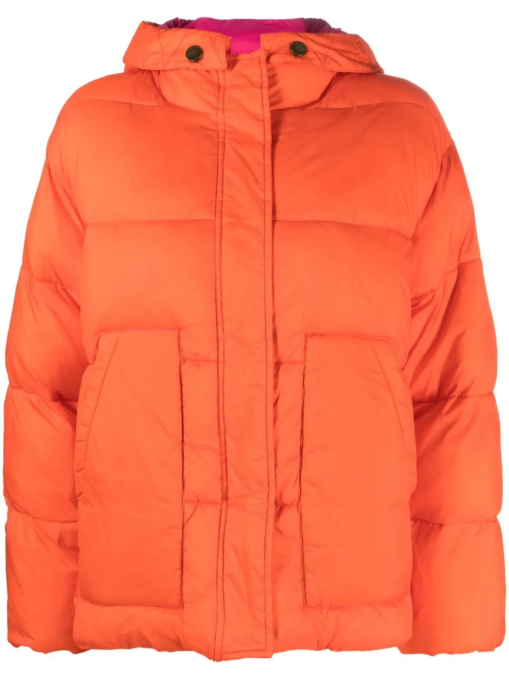 

PINKO belted hooded puffer jacket - Orange