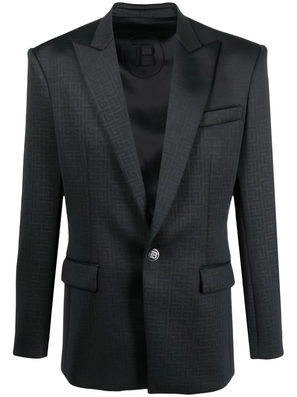 

Balmain monogram jacquard blazer - Black