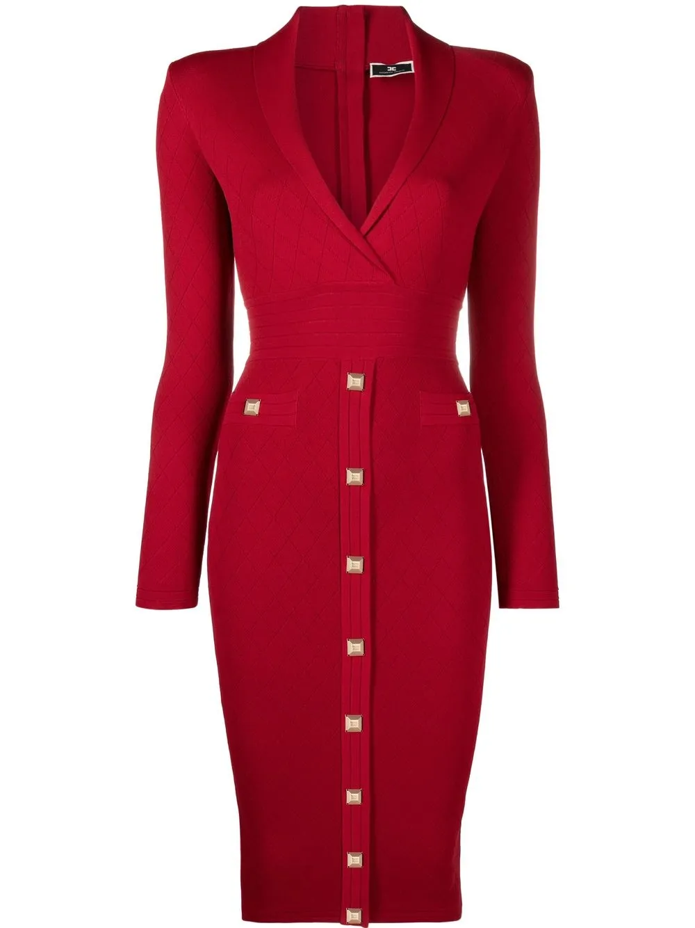 

Elisabetta Franchi long-sleeve knitted dress - Red