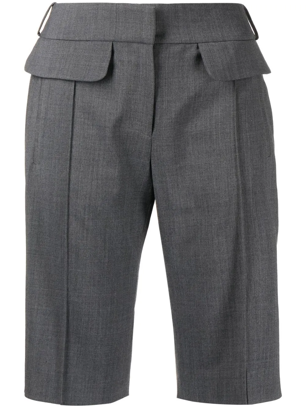 

0711 pintuck-detail Bermuda shorts - Grey
