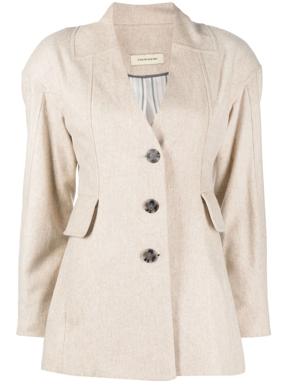 0711 single-breasted tailored blazer - Neutrals