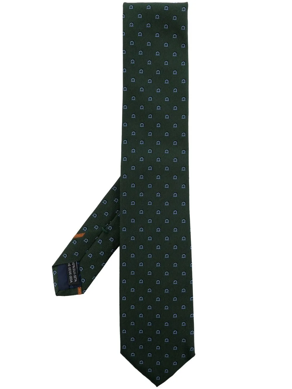 

Ferragamo patterned silk tie - Green