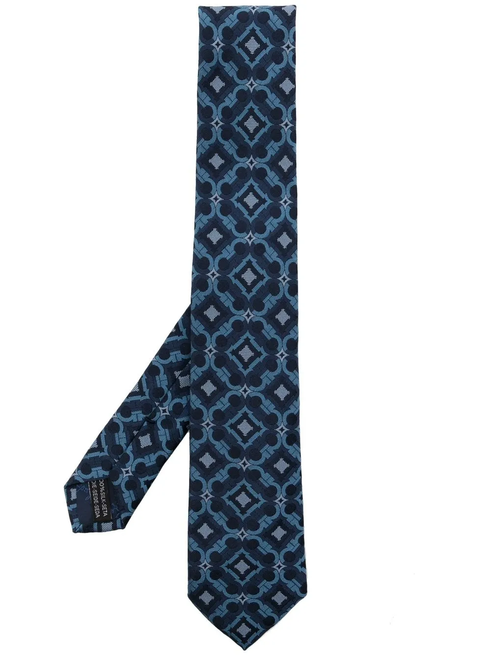 

Ferragamo patterned silk tie - Blue