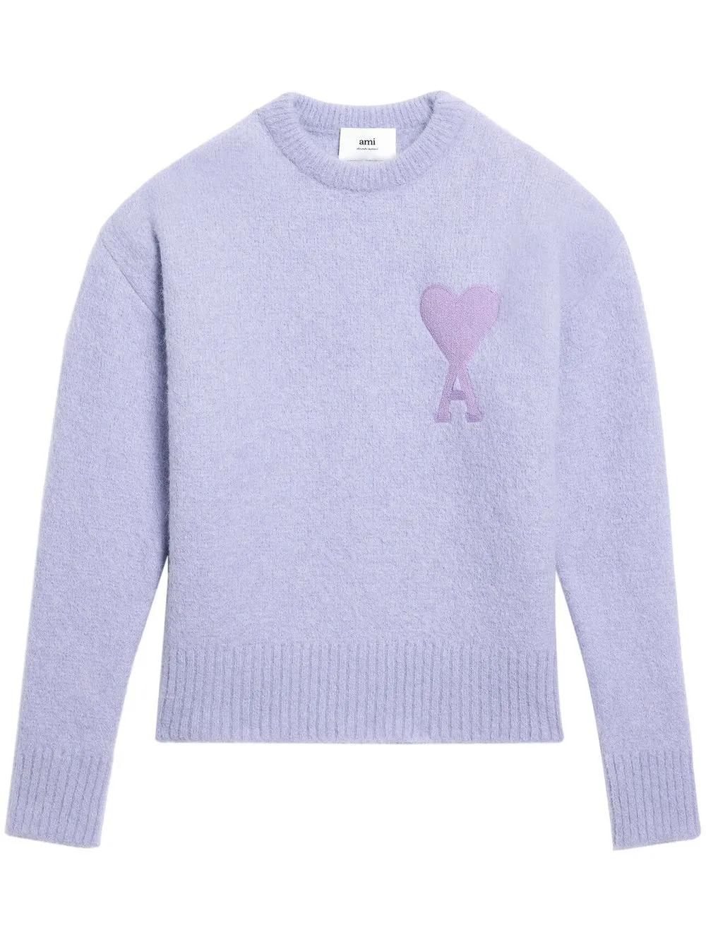 

AMI Paris logo-patch cashmere-knit jumper - Purple