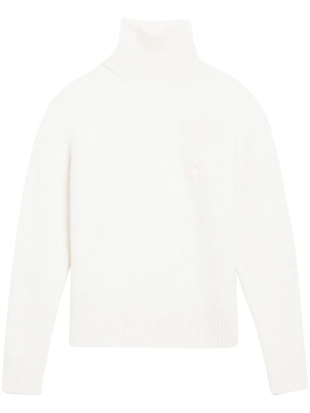 

AMI Paris logo-patch high-neck jumper - Neutrals