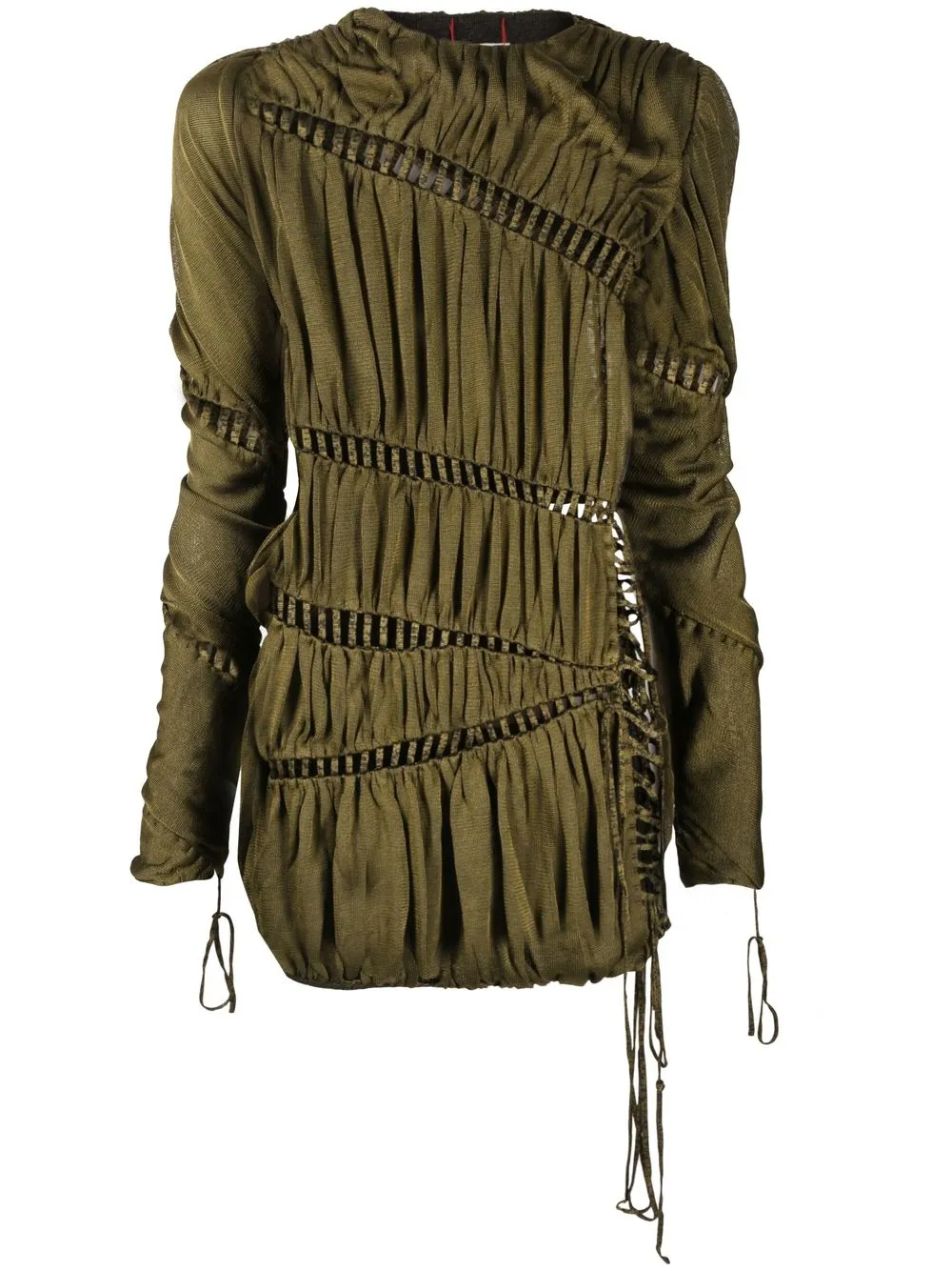 

Isa Boulder lace-up ruched dress - Green