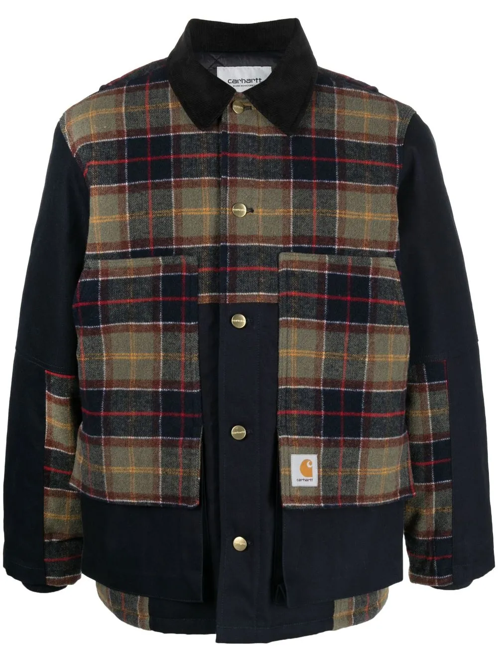 

Carhartt WIP contrasting-panel check shirt jacket - Blue