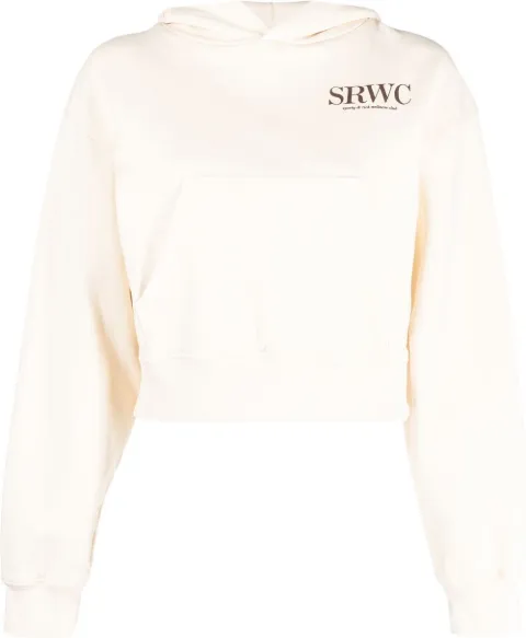Sporty & Rich logo-print cotton hoodie
