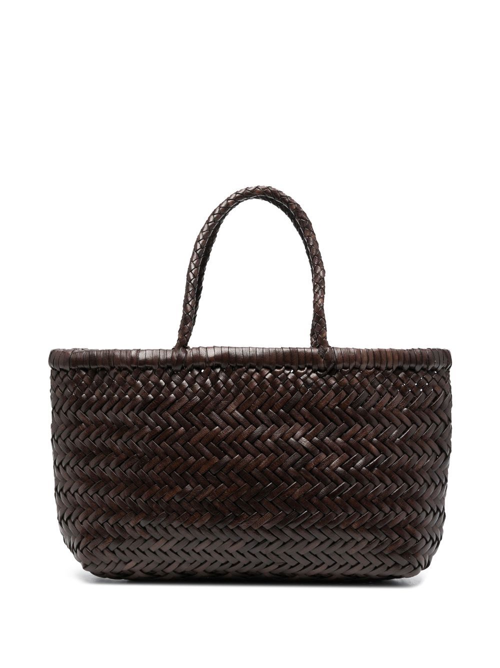 interwoven leather tote bag