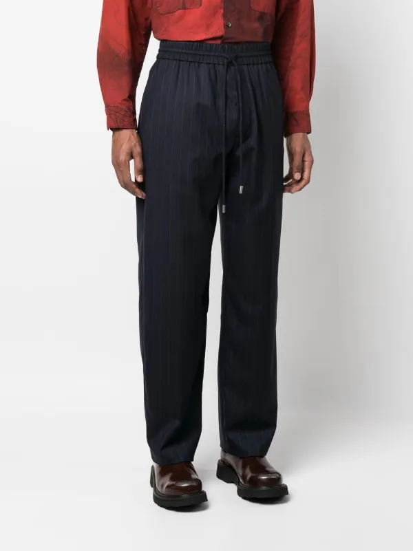 Lanvin Pinstriped straight-leg Trousers | Blue | FARFETCH