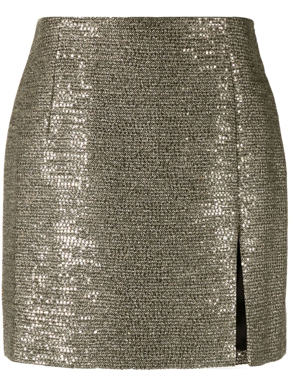 Alessandra Rich Metallic-effect Mini Skirt In Black