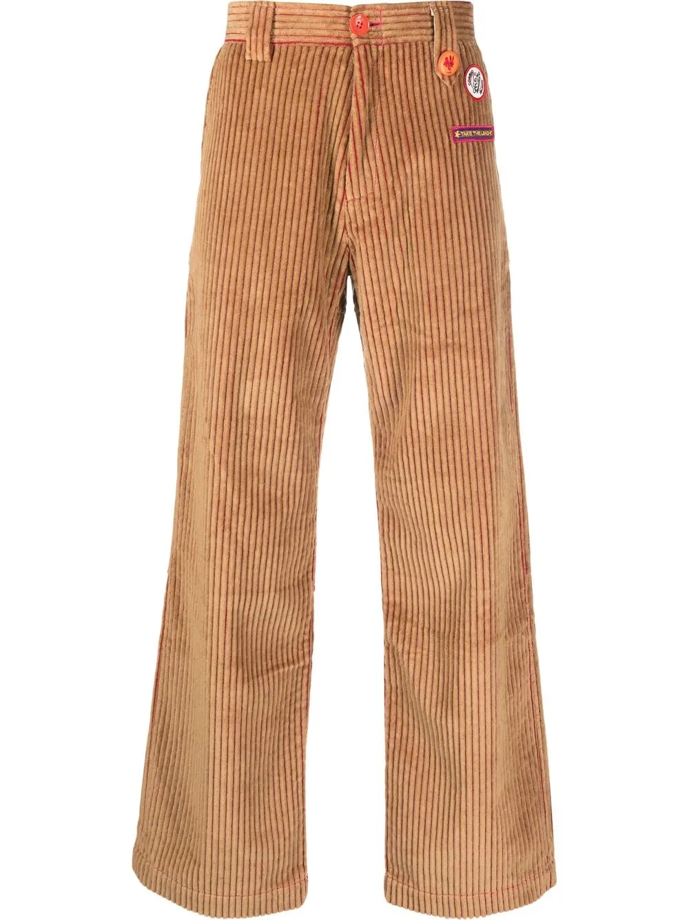 

CORMIO logo-patch corduroy trousers - Brown