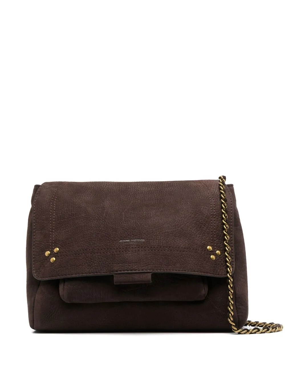 

Jérôme Dreyfuss stud-embellished suede satchel bag - Brown