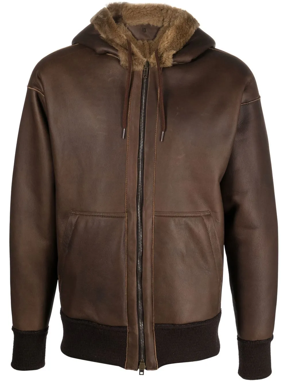 

Salvatore Santoro shearling zip-up jacket - Brown