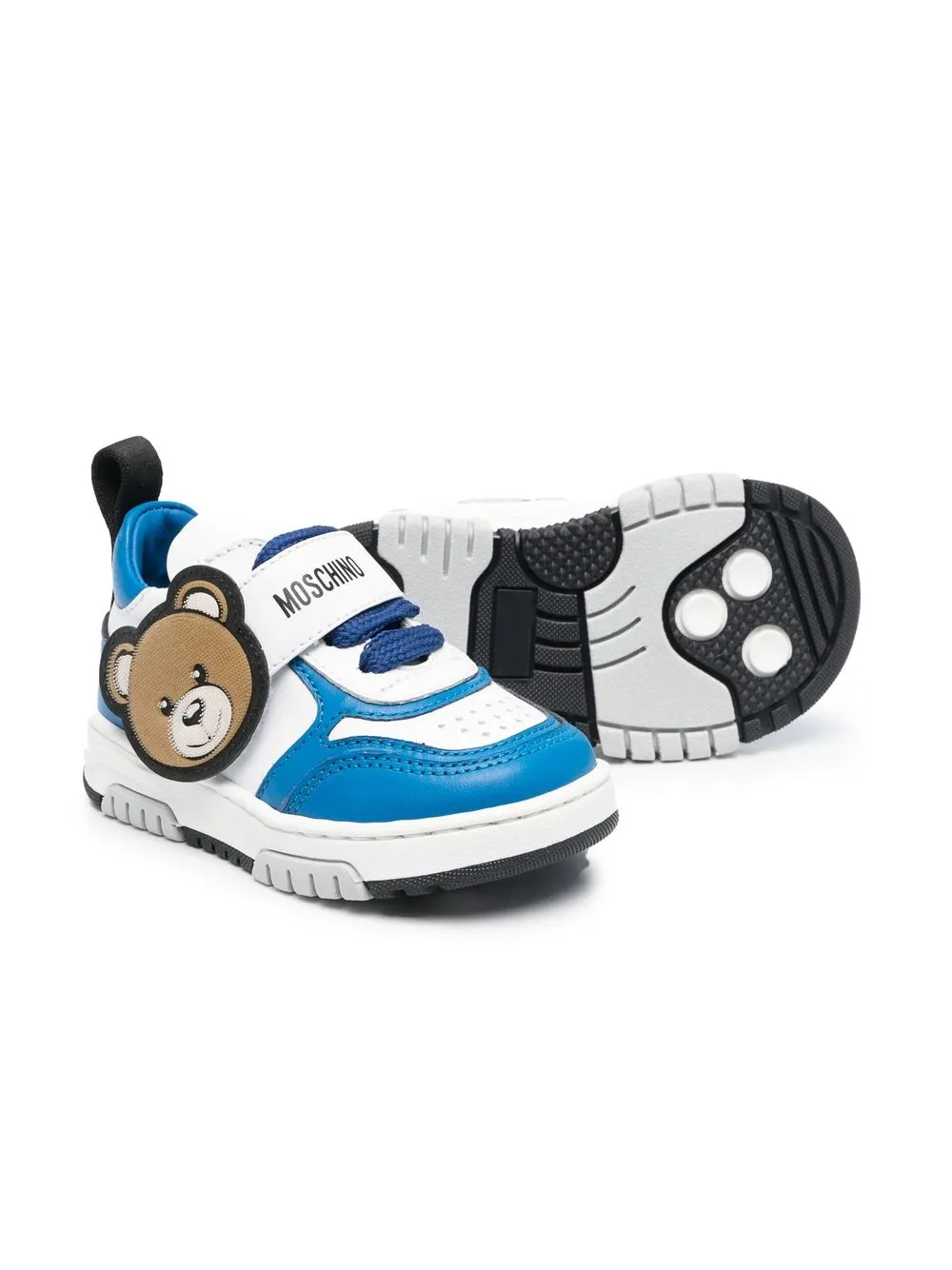 Moschino Kids Sneakers met teddybeerpatch - Wit