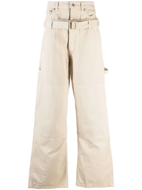 Off-White pantalones anchos con cinturón