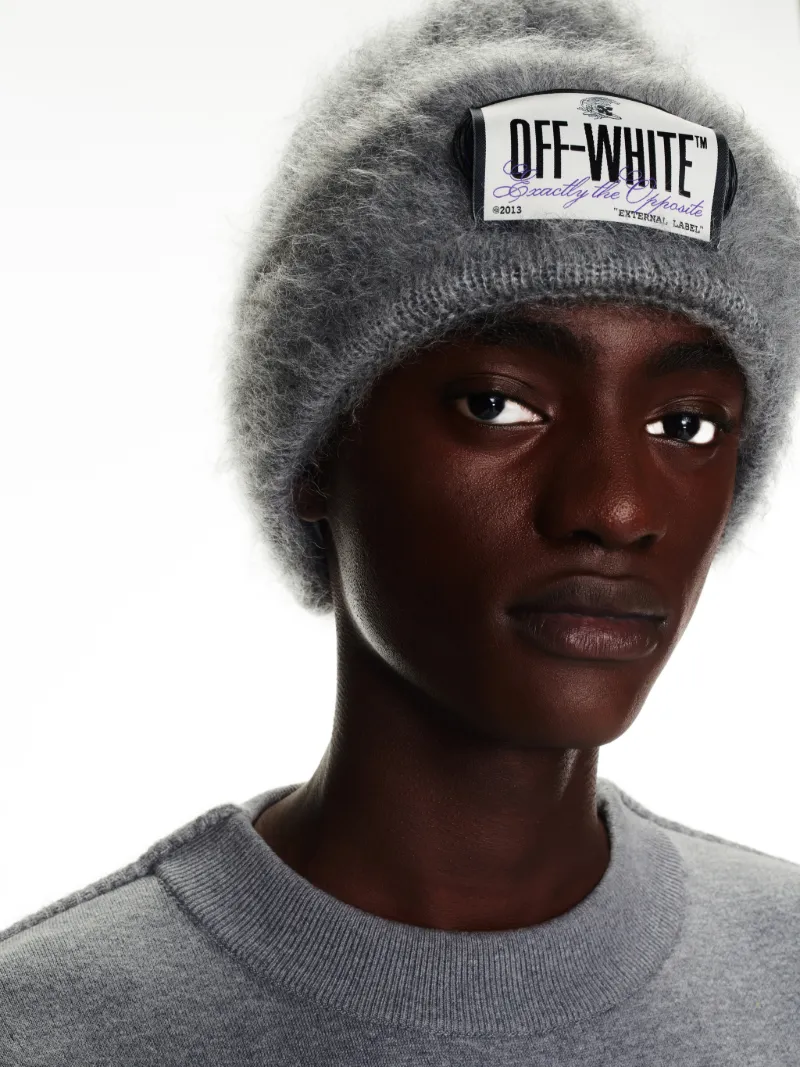 Wave Tag Mohair Beanie