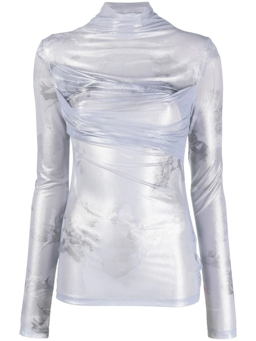 

Off-White twist-effect shiny top - Grey