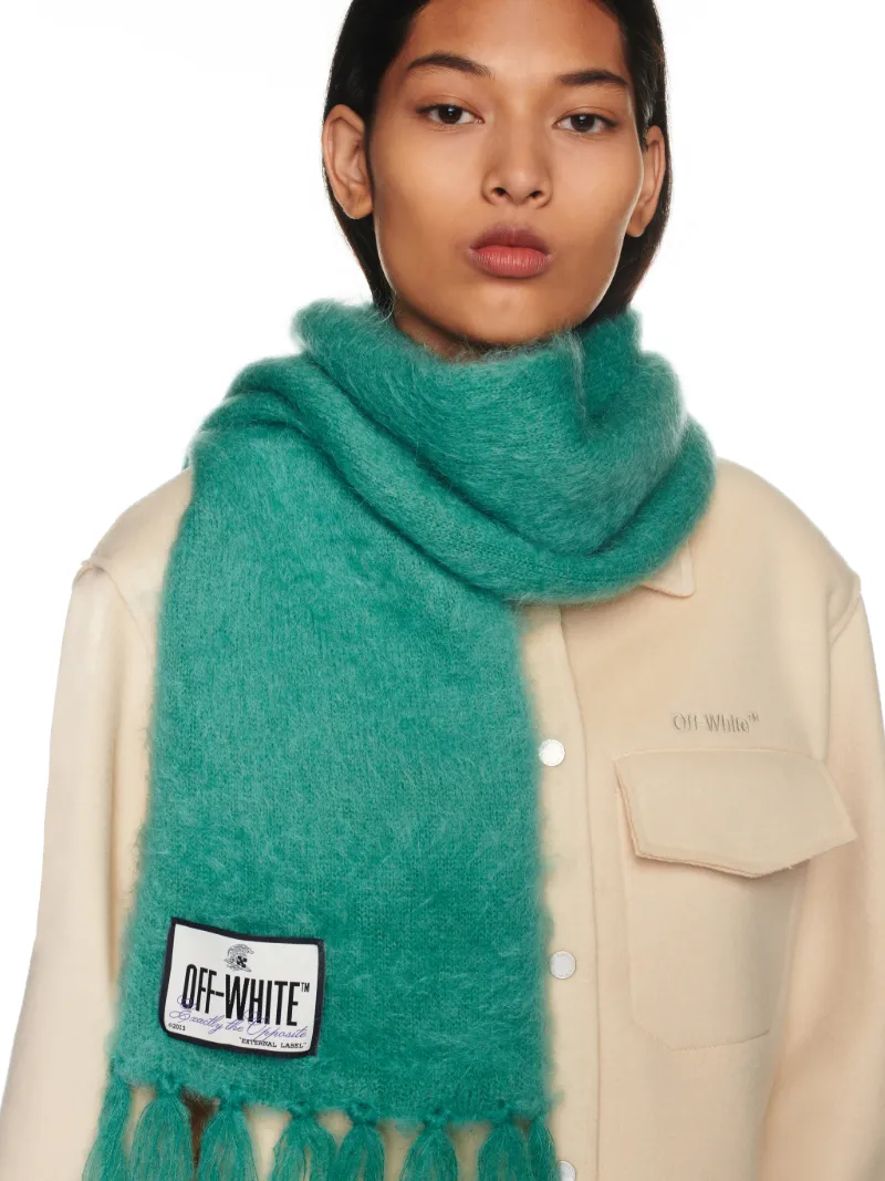 Label Mohair Fringes Scarf